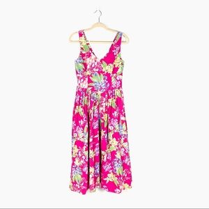 Vintage Laura Ashley 80’s Pink Floral Midi Dress